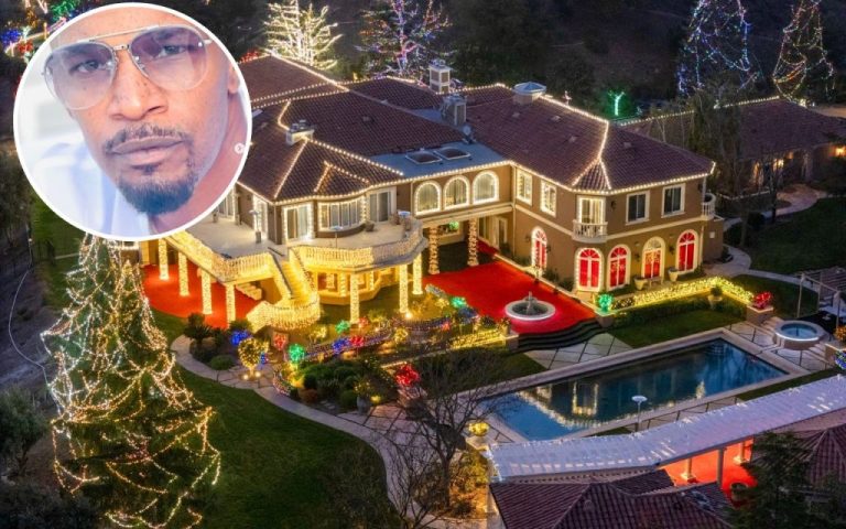 Após escapar da morte, Jamie Foxx transforma sua casa em um sonho de Natal